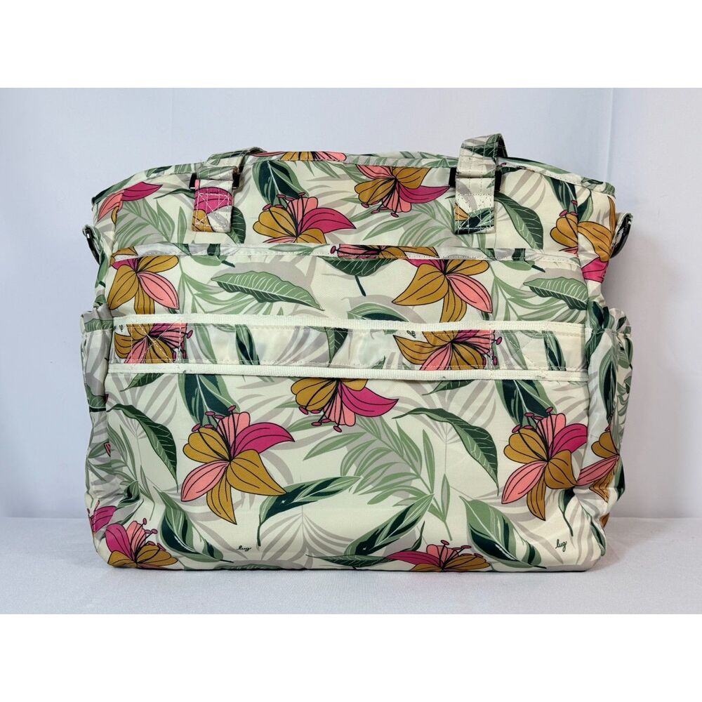 Lugg Windjammer Large Convertible Tote Lily Sand Tropical Travel Duffle RFID Euc